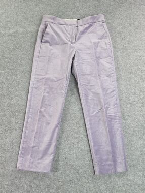 J.Crew Kate Slim Fit Velvet Pants Hazy Lilac Purple Size 6